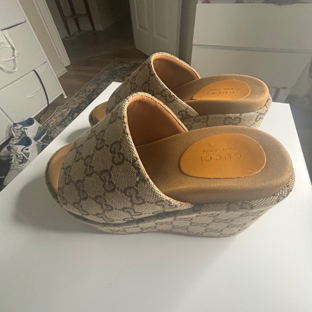 Gucci Carmen Horsebit Platform Wedge Sandal Size 36 New Out of Box